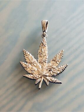 Silver Leaf Pendant Necklace - Women Jewelry 420 lovers 925silver